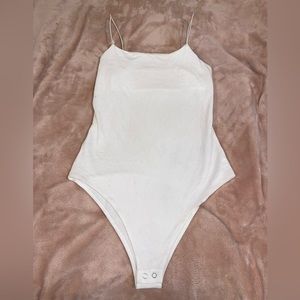 White Spaghetti Strap Bodysuit